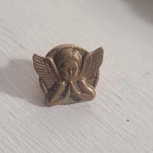 Praying Guardian Angel Vintage Cherub Lapel Pin Tie Tack Brooch - Holy Heavenly